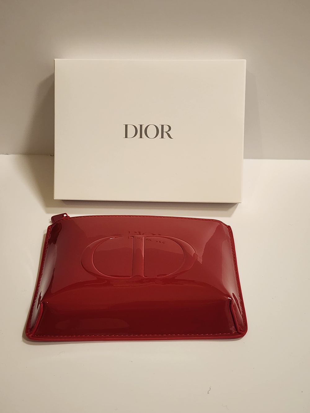 Dior Red Patent Leather Cosmetic Pouch